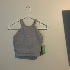 Grey work our top